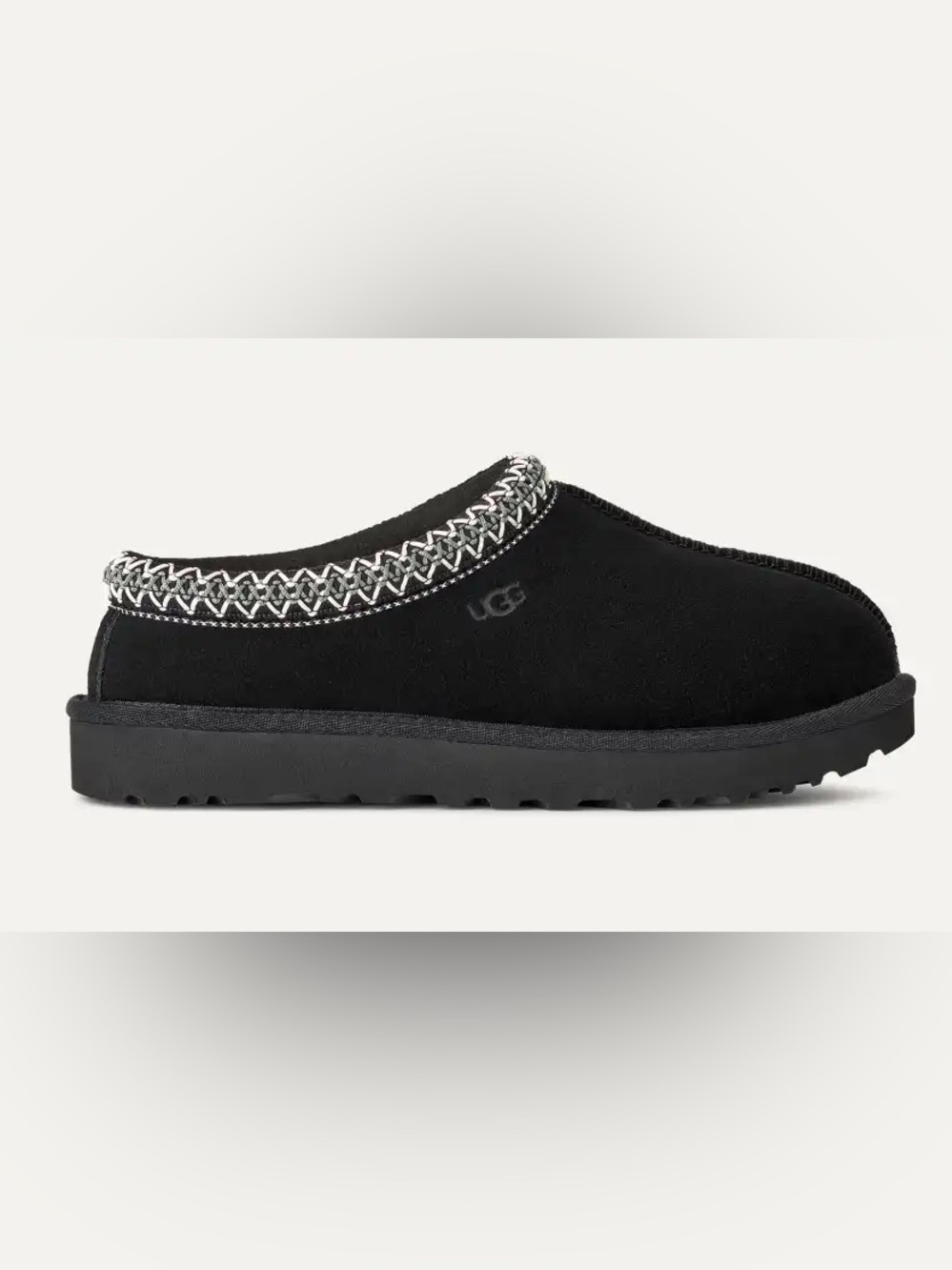 Kuwans Black Suede Slip-On Clog with Braided Trim NWOB Size 8
